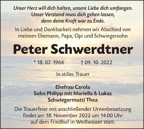 Traueranzeigen Von Peter Schwerdtner Lr Online Trauer De