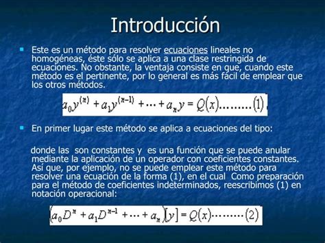 Coeficientes Indeterminados Y Variaci N De Parametros Ppt