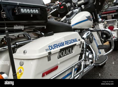 Durham Regional Police motorcycle is seen during a police memorial ...