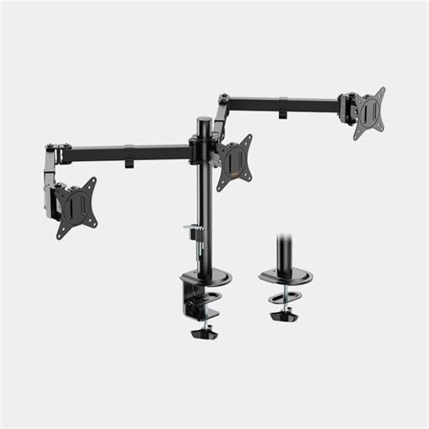 Triple Monitor Clamp For 13 27” Screens Vonhaus