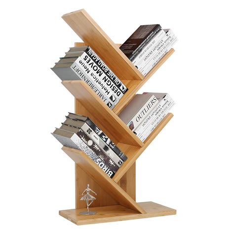 Buy Bamboo furniture, Bamboo Book Shelf 4-Tier, Tree Bookcase Free ...