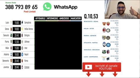 Pronostici E Schedina Esima Giornata Serie A Youtube