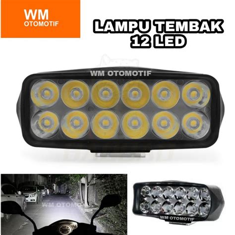 Jual Lampu Tembak Sorot 12 Volt LED CWL 12 Mata CREE PLX Flood Spot