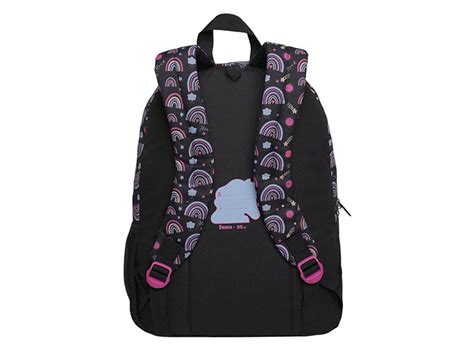 Ripley Mochila Escolar Head Dance Unicornio Arcoiris Negro