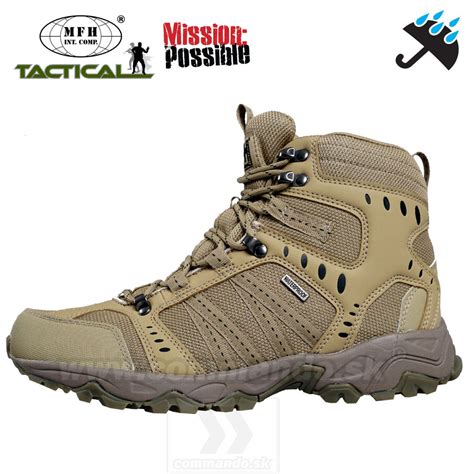 COMBAT Tactical Boots MFH Coyote Tan Obuv Commando Sk