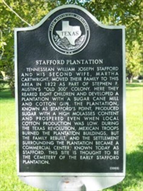 Stafford Plantation - Texas Historical Markers on Waymarking.com