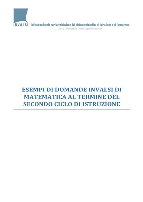 Pdf Grado Esempi Domande Matematica Grado Esempi Di