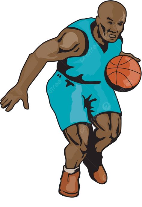 Jugador De Baloncesto Regate Ilustraci N Bola Baloncesto Vector Png