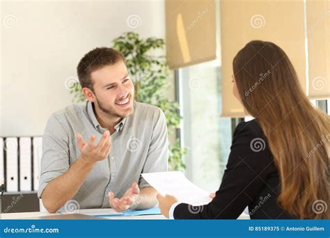 Man Talking in a Job Interview Stock Image - Image of auditor ...