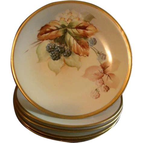 D C France Hand Painted Cabinet Plate W Wild Blackberry Motif Brys