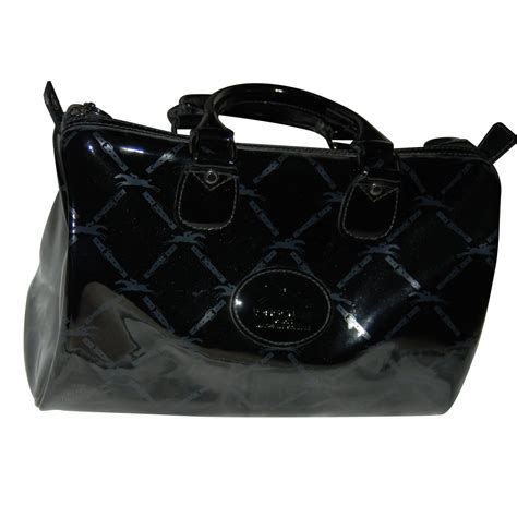 Longchamp Sac à main Cuir vernis Noir ref 50050 Joli Closet