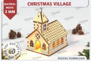 Christmas Church Laser Cut Xmas Village Graphic By Digital Idea