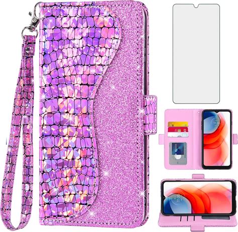 Asuwish Phone Case For Moto G Play 2021 Wallet Cover With Screen Protector And Wrist