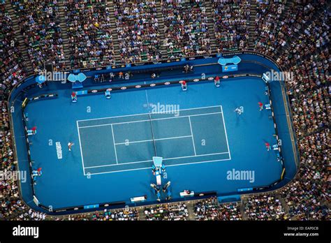 Dusk Aerial View Of The Australian Open Tennis Tournament At Rod Laver