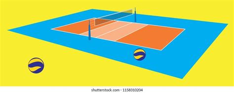 Vector Volleyball Field Isolated On Beautiful Stock Vector Royalty