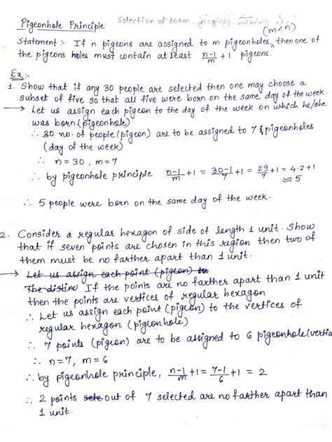 Pigeonhole Principle Examples | PDF