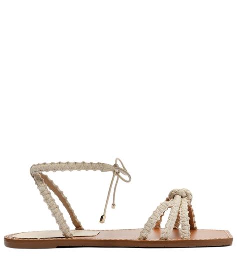 Sand Lia Rasteira Off White Tiras Cord O Arezzo