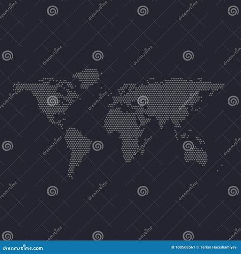 Vector Dotted World Map. Vector Illustration Stock Vector - Illustration of dotted, planet ...