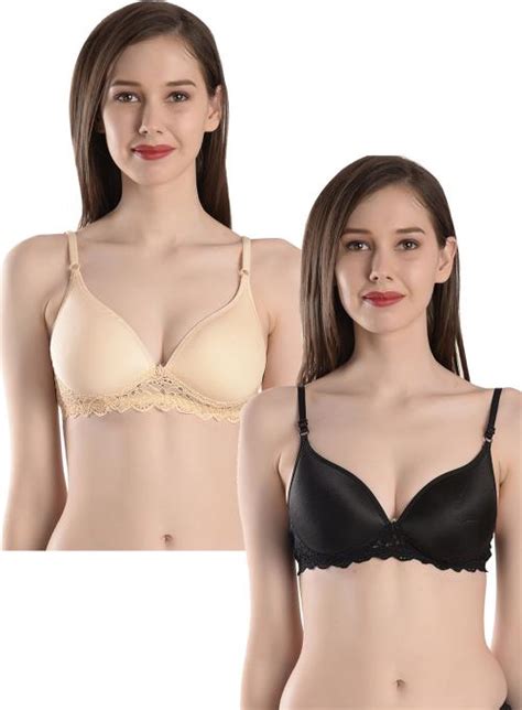 Buy Styfun Women Multicolor Solid Cotton Blend Pack Of 2 Padded Bra Online At Best Prices In