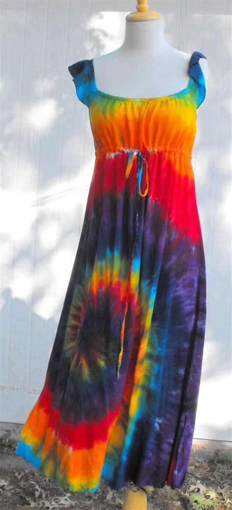 Tie Dye Classic Rainbow Swirl Regency Hippie Dress