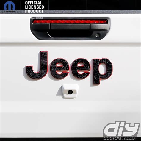 Jeep Gladiator Tailgate Emblem Overlay Decals Black Gray Topo Etsy