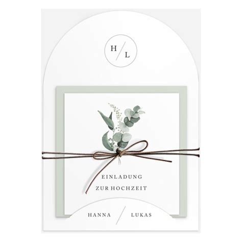 Hochzeitseinladung Scandi Eucalyptus Einladungen