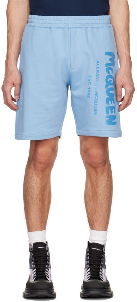 Alexander McQueen Blue Cotton Shorts SSENSE