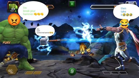 Hulk Vs Thormarvel Contest Of Championsmcocspecial Attacks And Ultimate Moves Thor Hulk