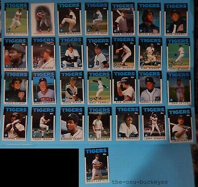 1986 Topps Detroit Tigers Team Set 29 Cards Sparky Whitaker Morris