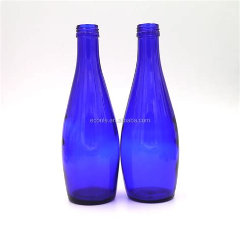 Wholesale 330ml 33cl Cobalt Blue Glass Water Bottle With Aluminum Screw