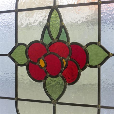 Floral 1930 Stained Glass Panel From Period Home Style