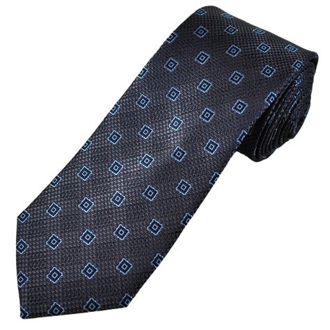 Tresanti Celeste Brown Navy Light Blue Square Pattern Men S Silk