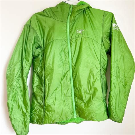 Arcteryx Womens Green And White Jacket Depop