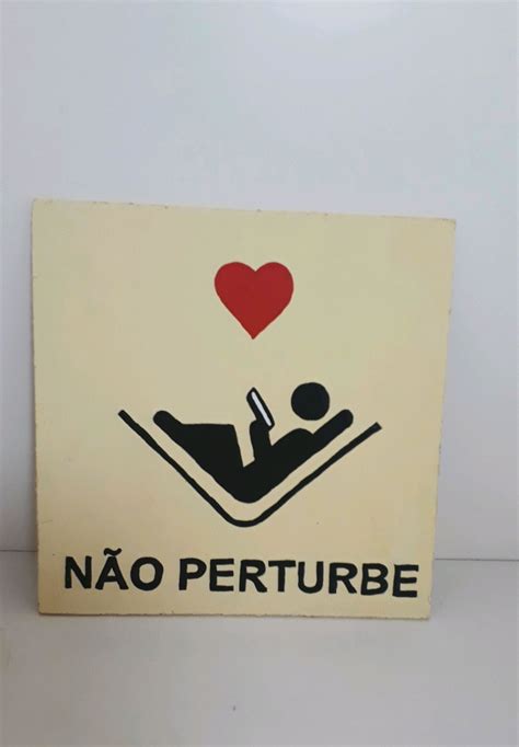 Placa decorativa não perturbe Elo7 Produtos Especiais