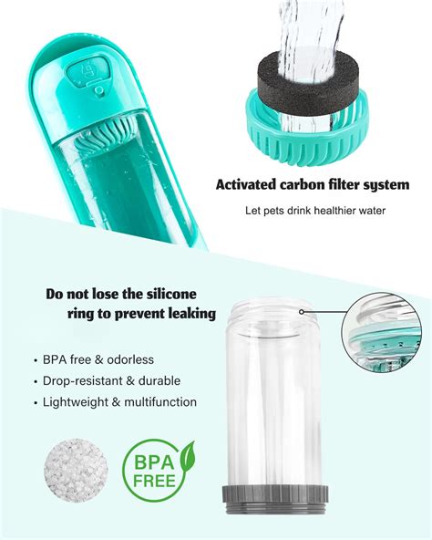 Dog Water Bottle with Filter Exporter - Greentime