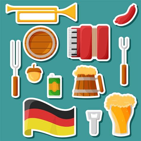 Premium Vector Set Of Happy Oktoberfest Sticker