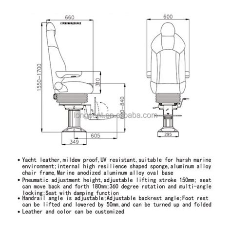 Marine Boat Seat Suspension Shock Absorber Customize Color Yacht