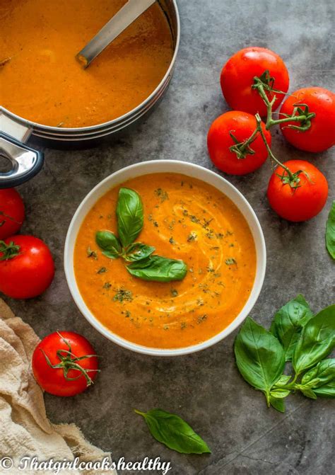 Vegan Roasted Red Pepper Tomato Soup That Girl Cooks Healthy