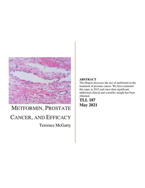 Pdf Metformin Prostate Cancer And Efficacy