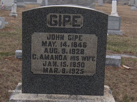 John Gipe Memorial Find A Grave