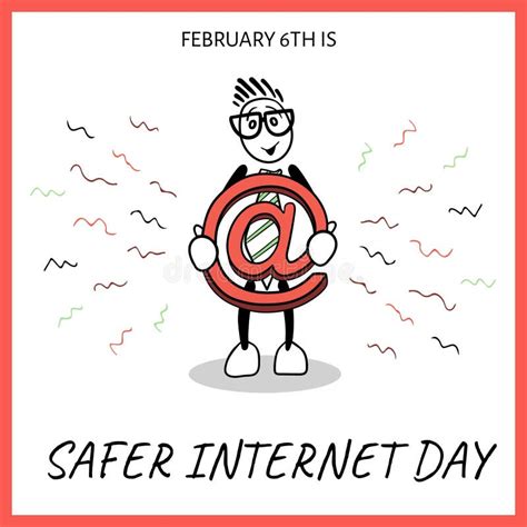 Promoting Online Safety, a Cartoon Character Holds a Large @ Symbol To Mark Safer Internet Day ...