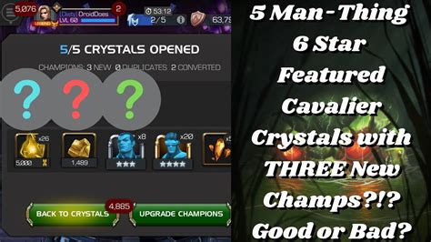 5 Man Thing 6 Star Featured Cavalier Crystals Preview Bundle Three New Champs Good Or Bad