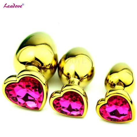 10 Pcs Lot Mini Size Heart Shape Metal Anal Plug Crystal Jeweled Anal