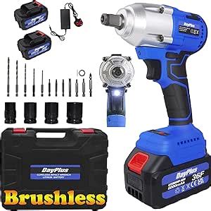 21V Brushless 1 2 Inch Impact Wrench With 2x 6 0Ah Batteries And