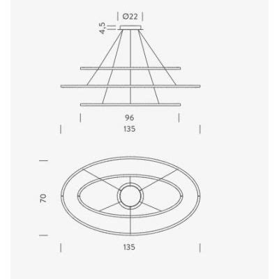 Lampa wisząca Nemo ELPLNW57 Ellisse Triple Leduj pl