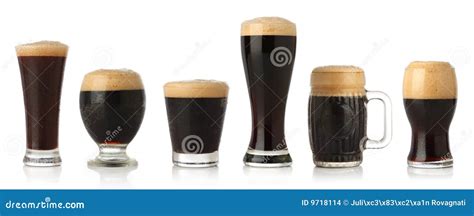 Different Glasses of Stout Beer Stock Photo - Image of dark, drink: 9718114