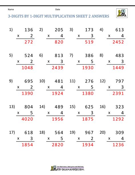 Math For Grade 3 Multiplication