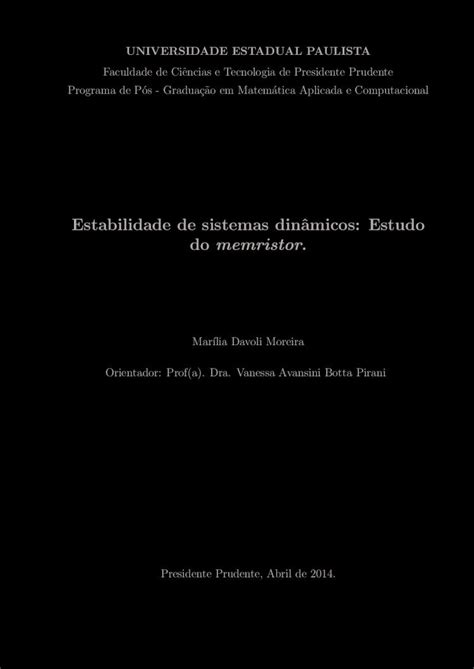 PDF Estabilidade De Sistemas Din Amicos Estudo Do Memristor 3 2