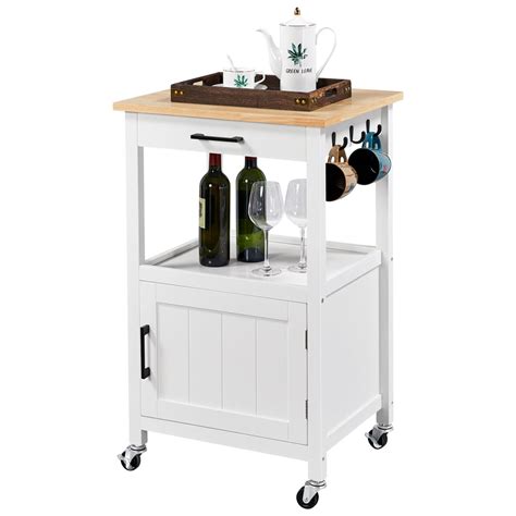 Yaheetech Rolling Kitchen Island Cart With Storage Suitable For Dining