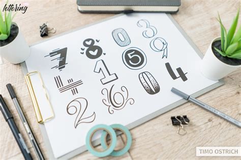 Lettering numbers: How to draw them properly (+ different Styles)